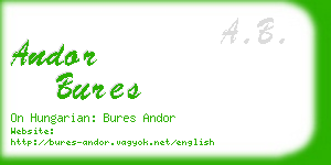 andor bures business card